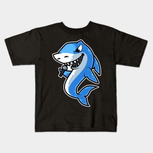 Shark Sing Karaoke Kids Kawaii Neko Anime product Kids T-Shirt